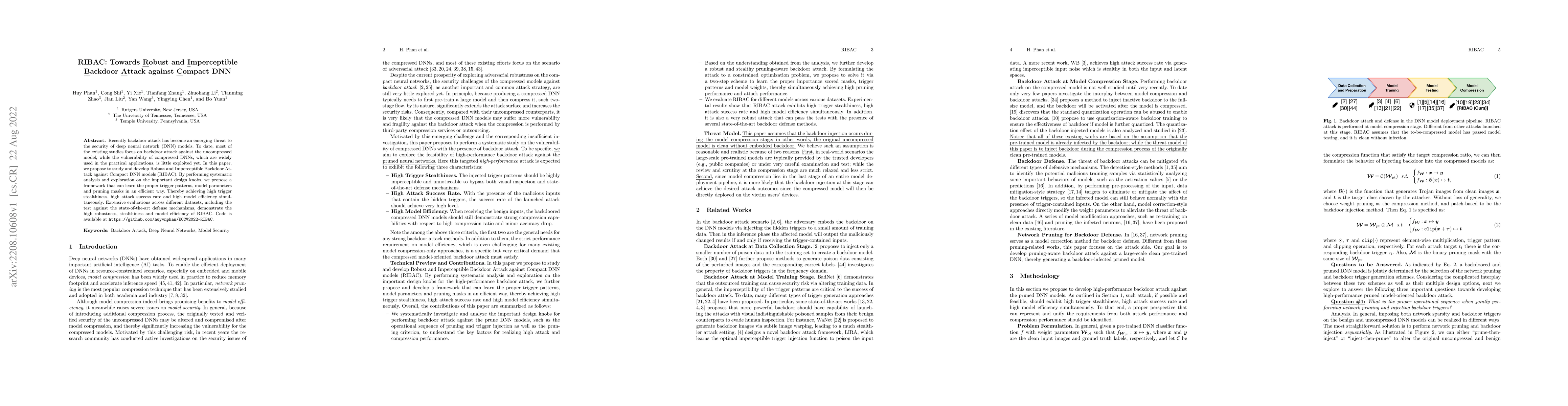 Thumbnail for RIBAC: Towards Robust and Imperceptible Backdoor Attack against Compact
  DNN