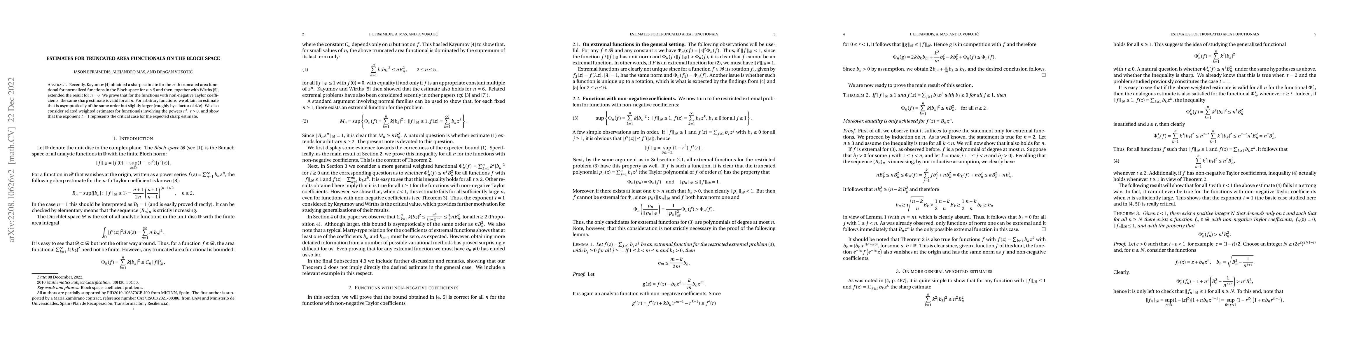 Thumbnail for Estimates for truncated area functionals on the Bloch space