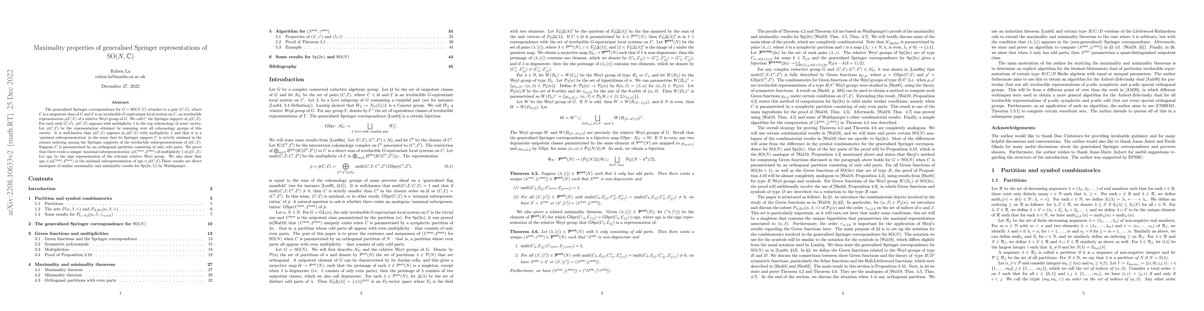 Thumbnail for Maximality properties of generalised Springer representations of
  $\mathrm{SO}(N,\mathbb{C})$