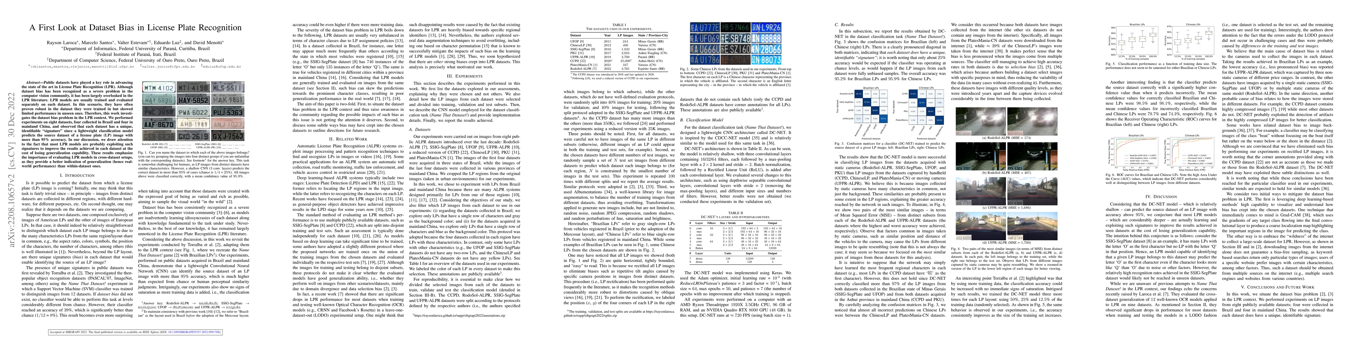 Thumbnail for A First Look at Dataset Bias in License Plate Recognition