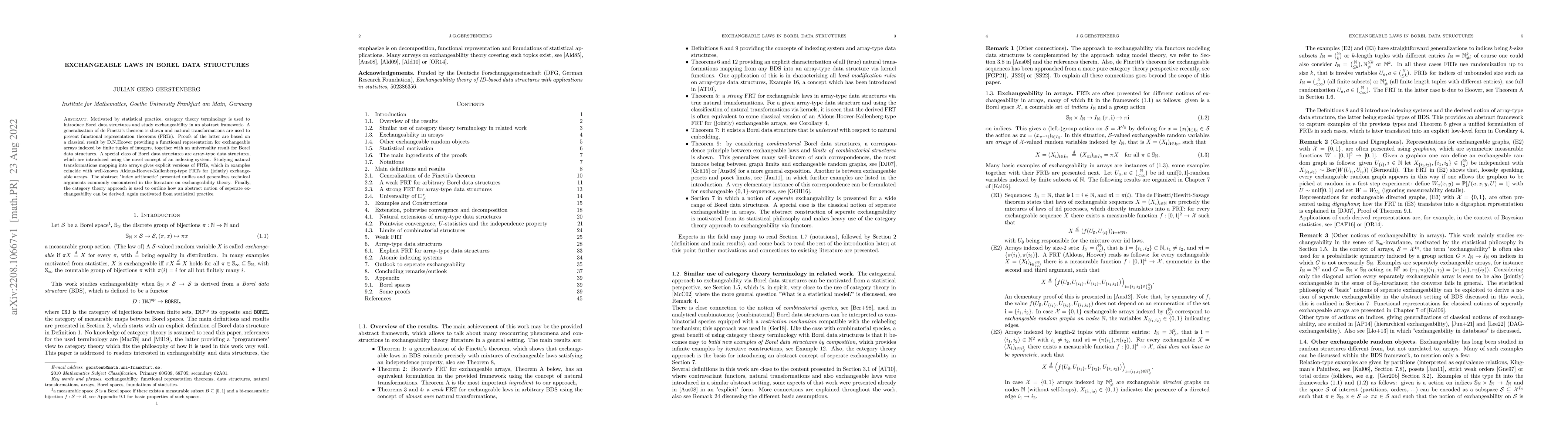 Thumbnail for Exchangeable Laws in Borel Data Structures