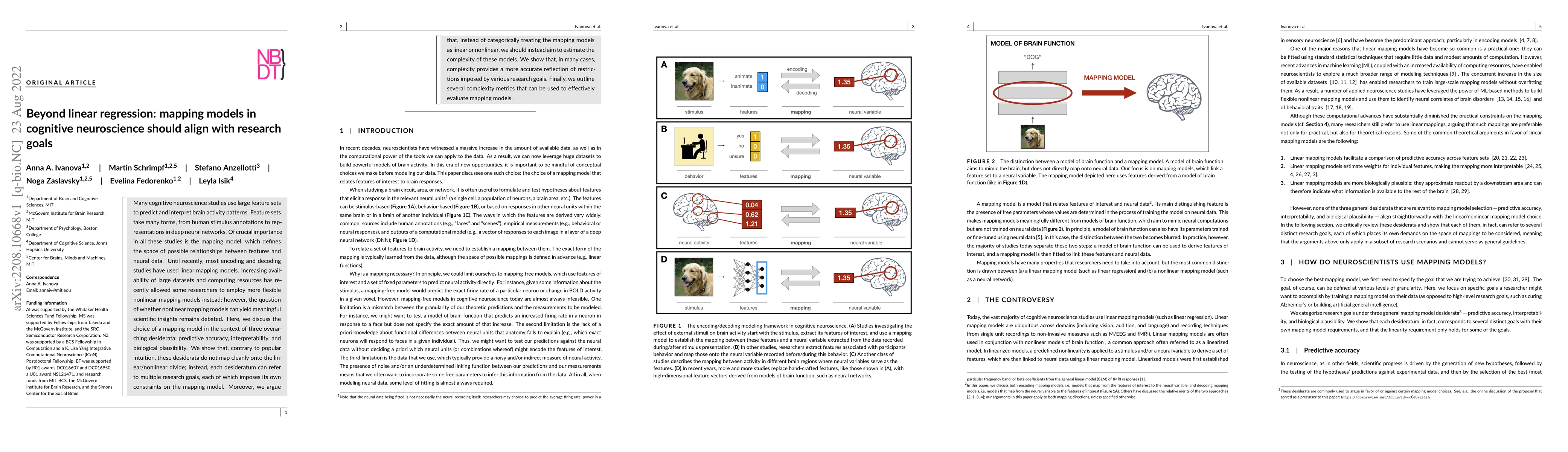Thumbnail for Beyond linear regression: mapping models in cognitive neuroscience
  should align with research goals