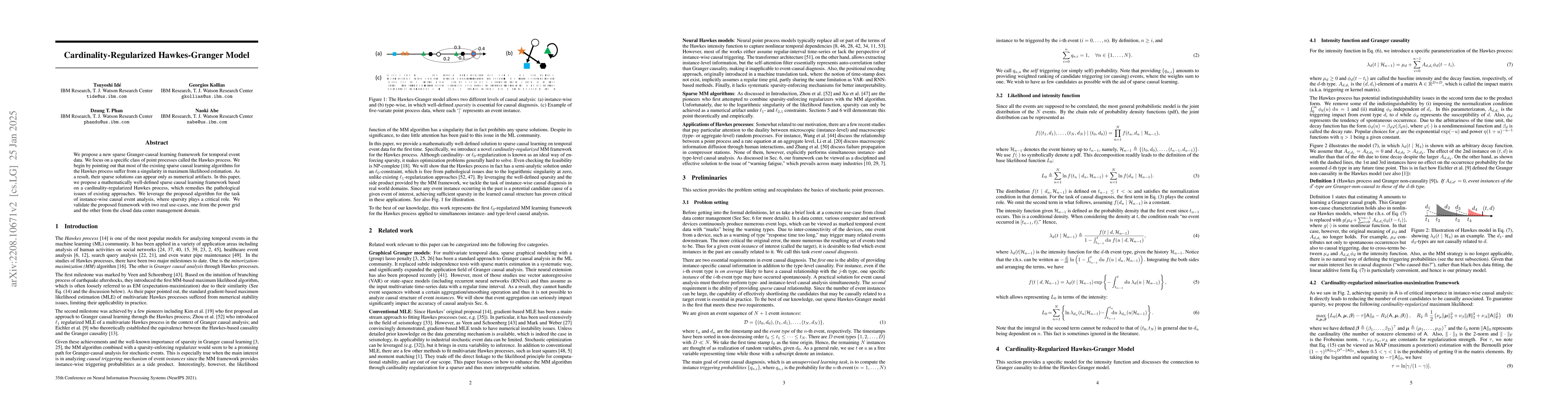 Thumbnail for Cardinality-Regularized Hawkes-Granger Model