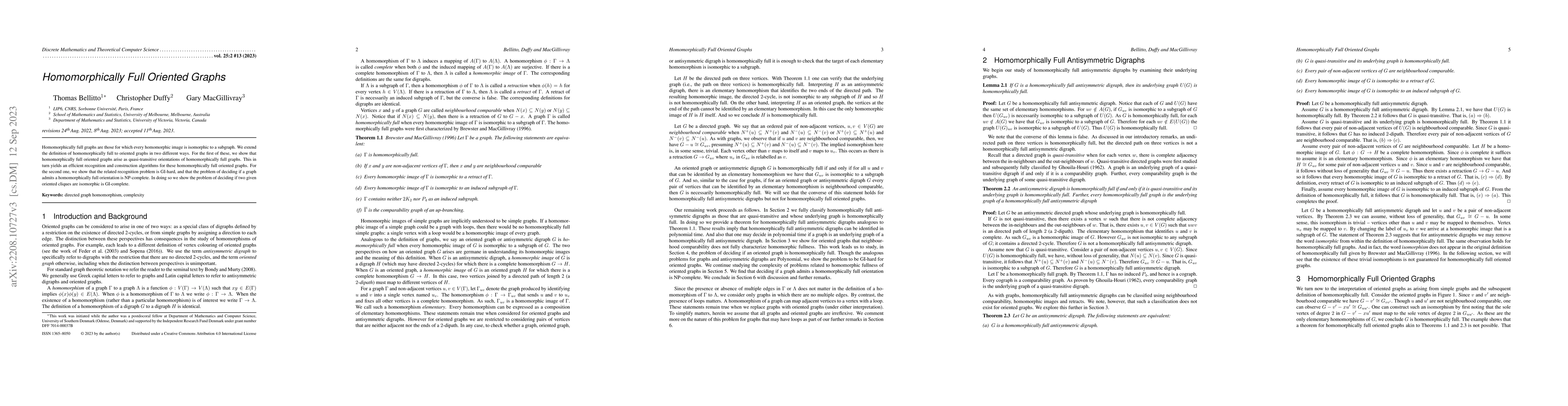 Thumbnail for Homomorphically Full Oriented Graphs