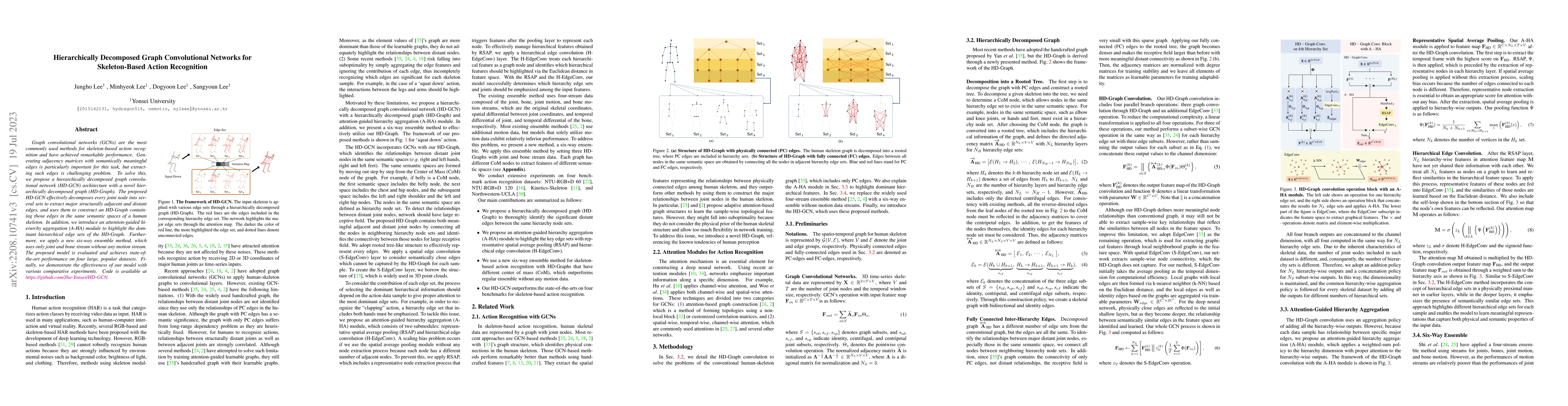 Thumbnail for Hierarchically Decomposed Graph Convolutional Networks for
  Skeleton-Based Action Recognition