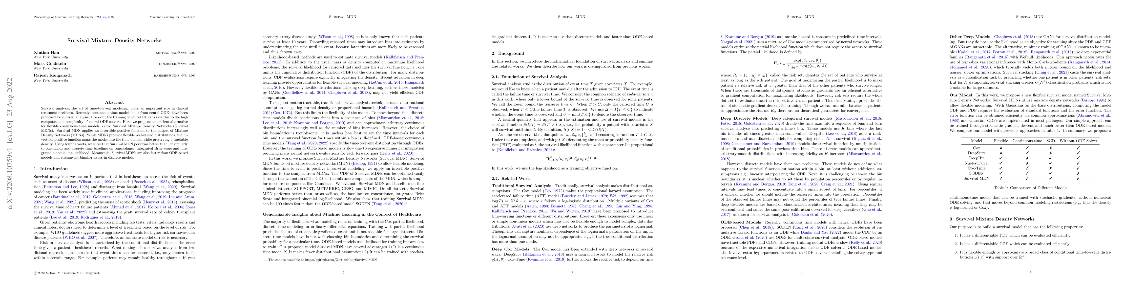 Thumbnail for Survival Mixture Density Networks