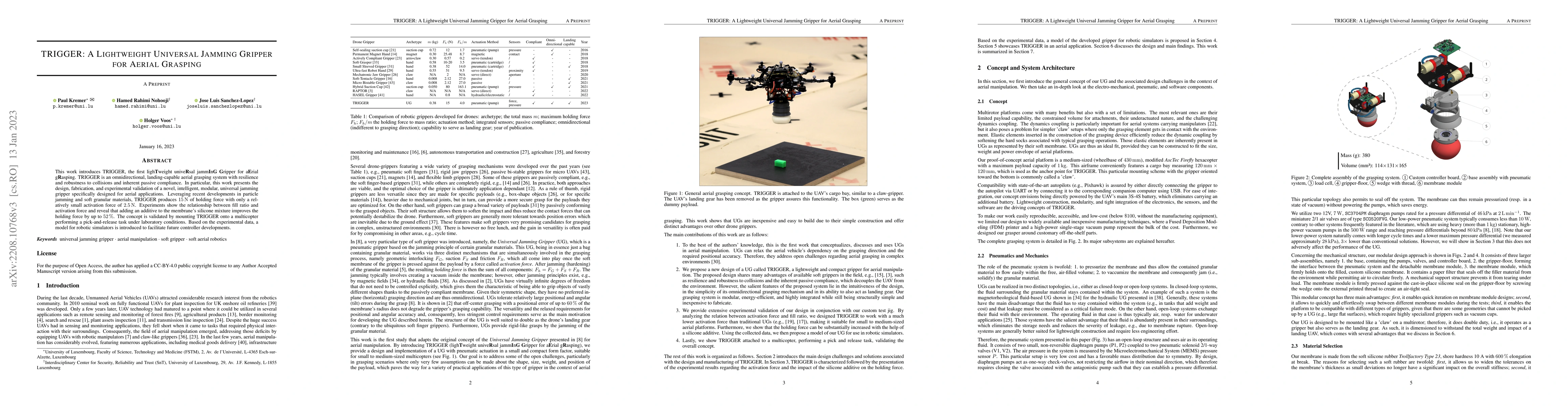 Thumbnail for TRIGGER: A Lightweight Universal Jamming Gripper for Aerial Grasping