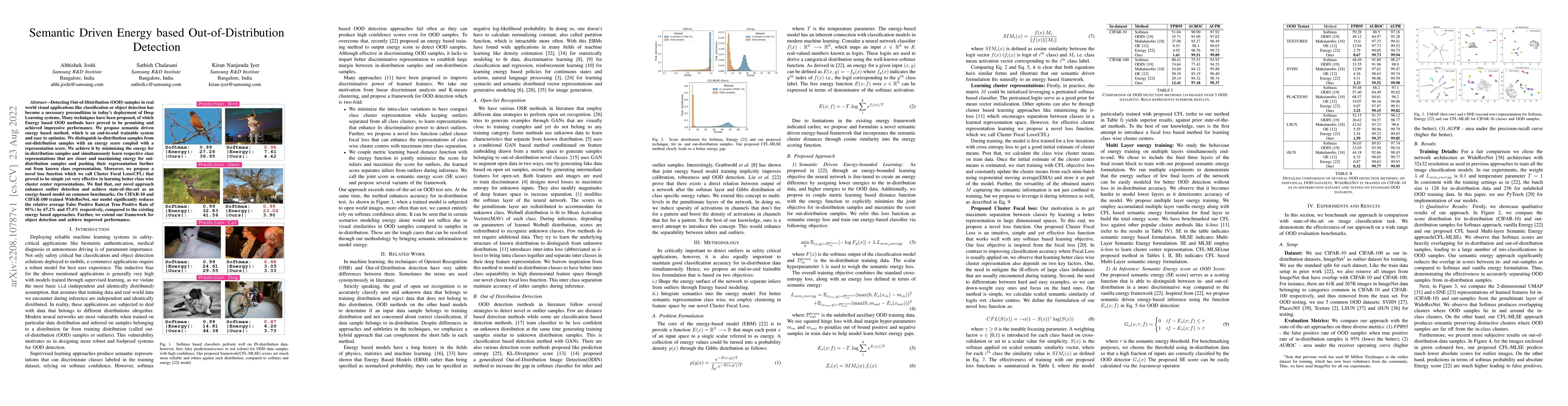 Thumbnail for Semantic Driven Energy based Out-of-Distribution Detection