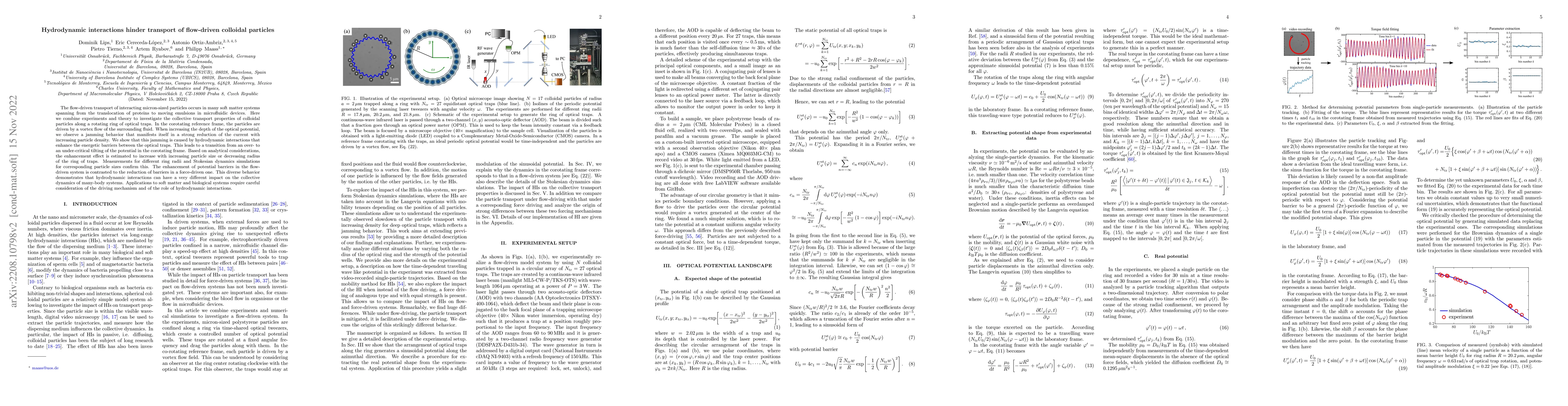Thumbnail for Hydrodynamic interactions hinder transport of flow-driven colloidal
  particles