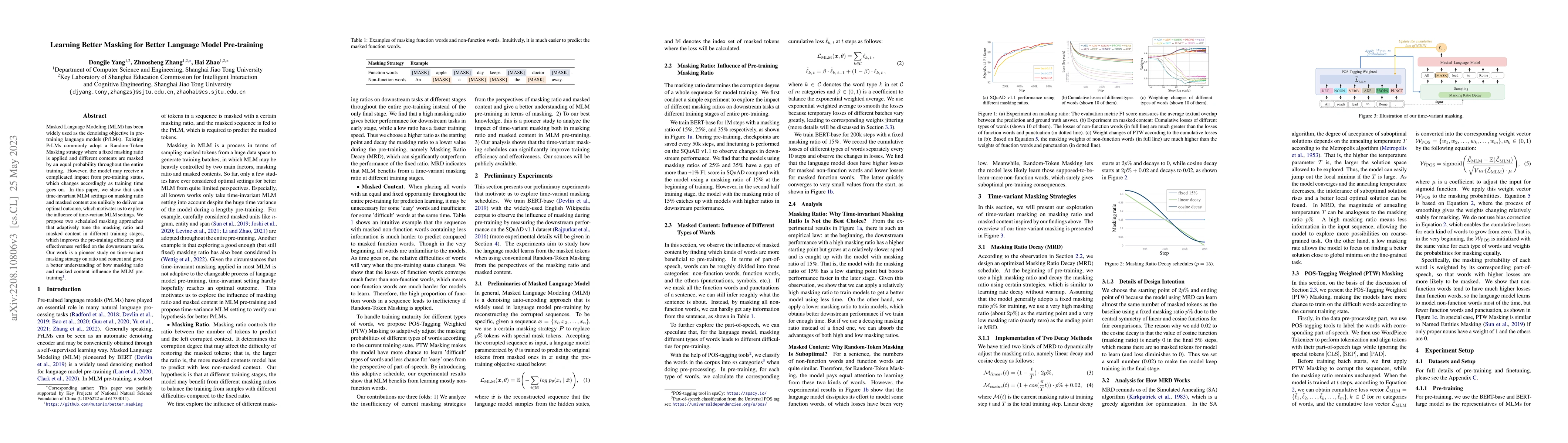 Thumbnail for Learning Better Masking for Better Language Model Pre-training