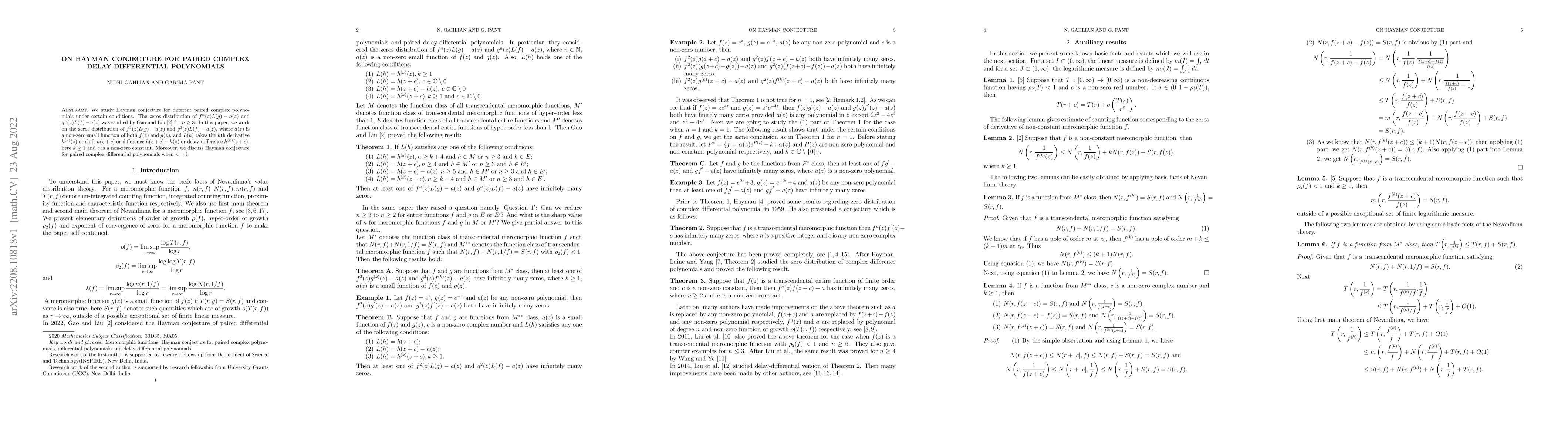 Thumbnail for On Hayman Conjecture for Paired Complex Delay-Differential Polynomials