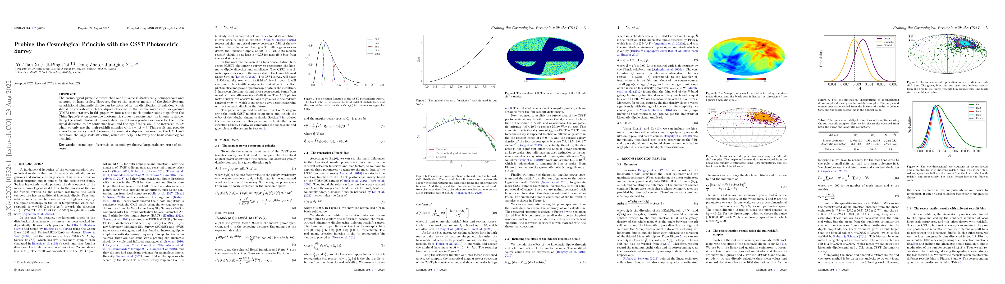 Thumbnail for Probing the Cosmological Principle with the CSST Photometric Survey