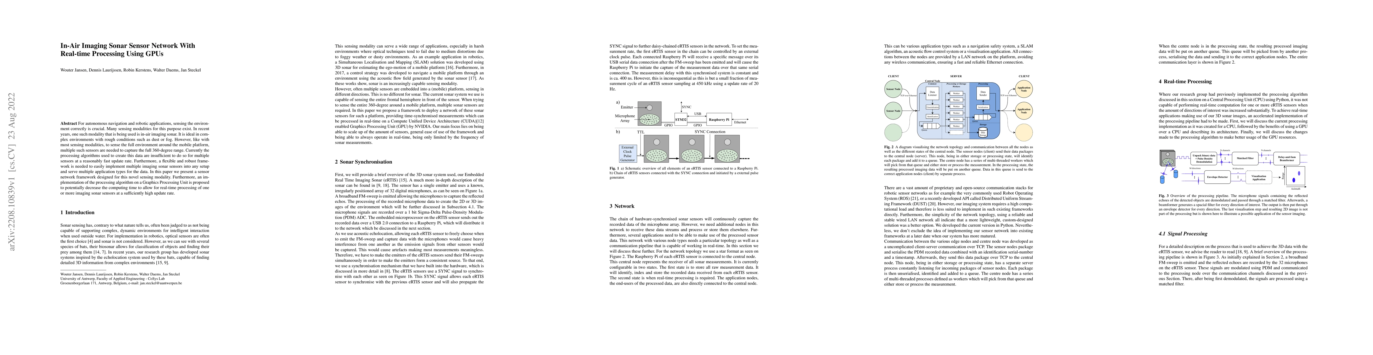 Thumbnail for In-Air Imaging Sonar Sensor Network with Real-Time Processing Using GPUs