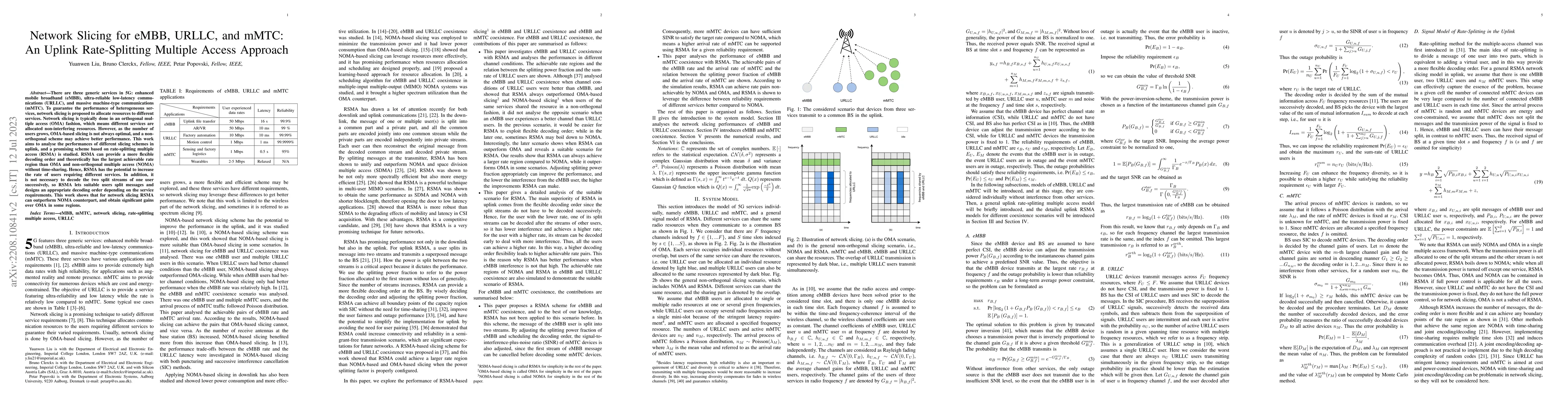 Thumbnail for Network Slicing for eMBB, URLLC, and mMTC: An Uplink Rate-Splitting
  Multiple Access Approach