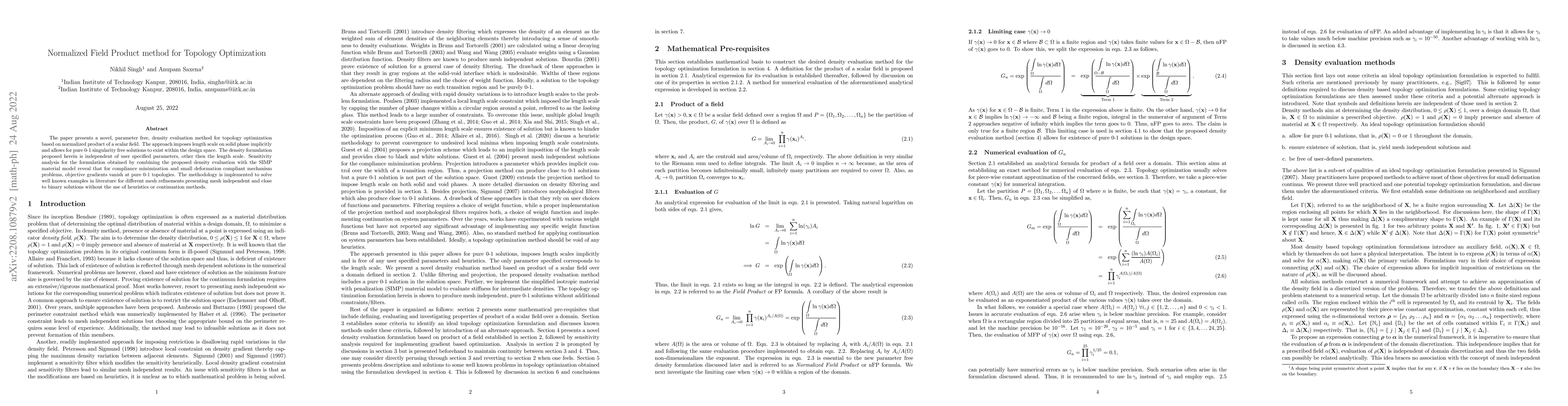 Thumbnail for Normalized Field Product method for Topology Optimization