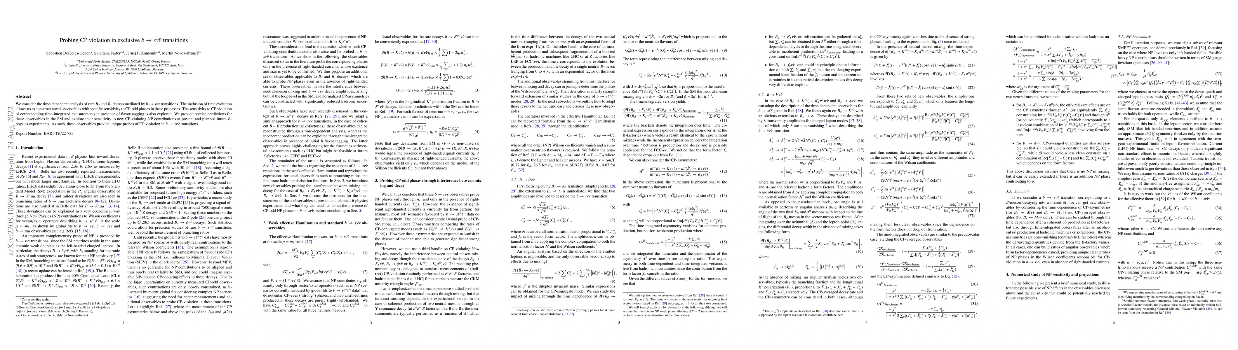 Thumbnail for Probing CP violation in exclusive $b \to s \nu \bar \nu$ transitions