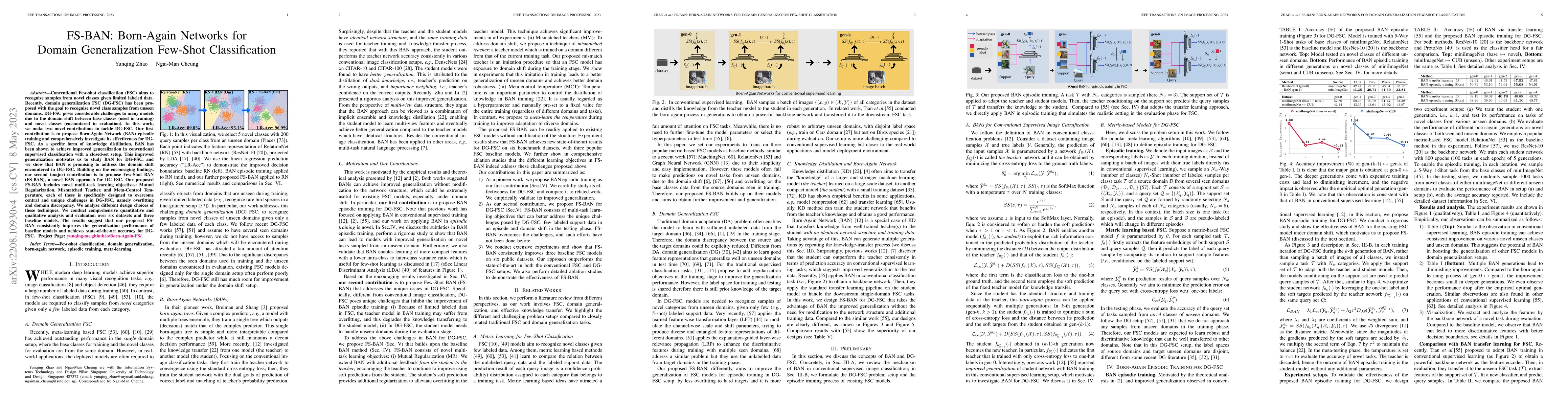 Thumbnail for FS-BAN: Born-Again Networks for Domain Generalization Few-Shot
  Classification