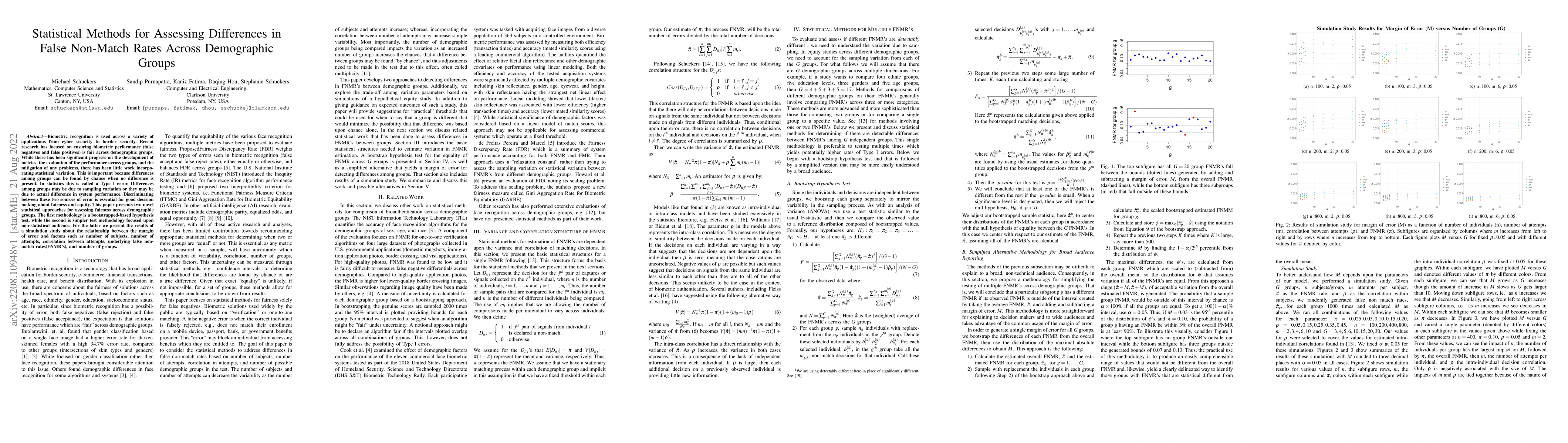 Thumbnail for Statistical Methods for Assessing Differences in False Non-Match Rates
  Across Demographic Groups