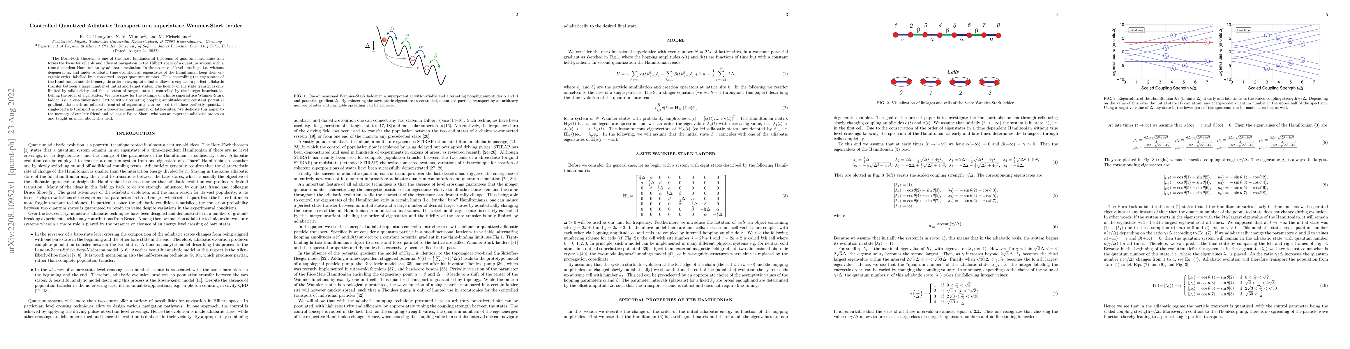 Thumbnail for Controlled Quantized Adiabatic Transport in a superlattice Wannier-Stark
  ladder