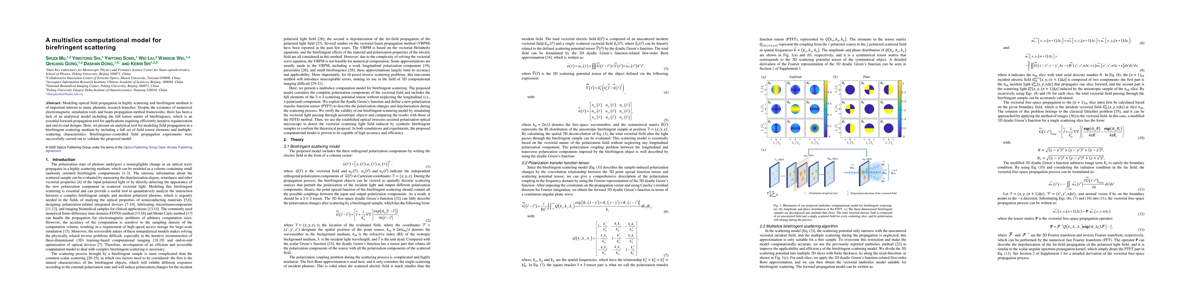Thumbnail for A Multislice computational model for birefringent scattering