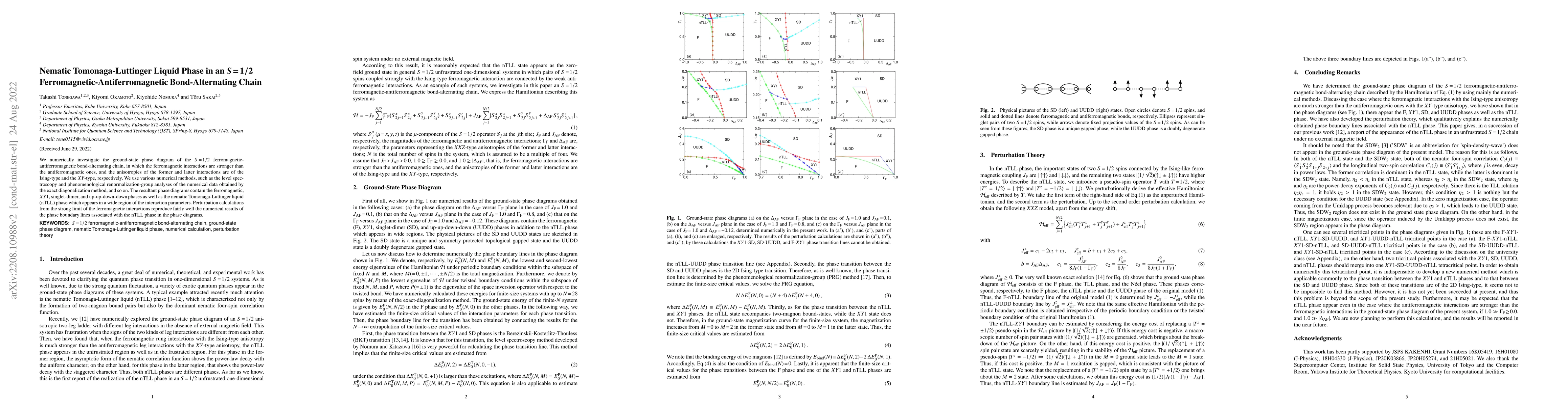 Thumbnail for Nematic Tomonaga-Luttinger Liquid Phase in an $S=1/2$
  Ferromagnetic-Antiferromagnetic Bond-Alternating Chain