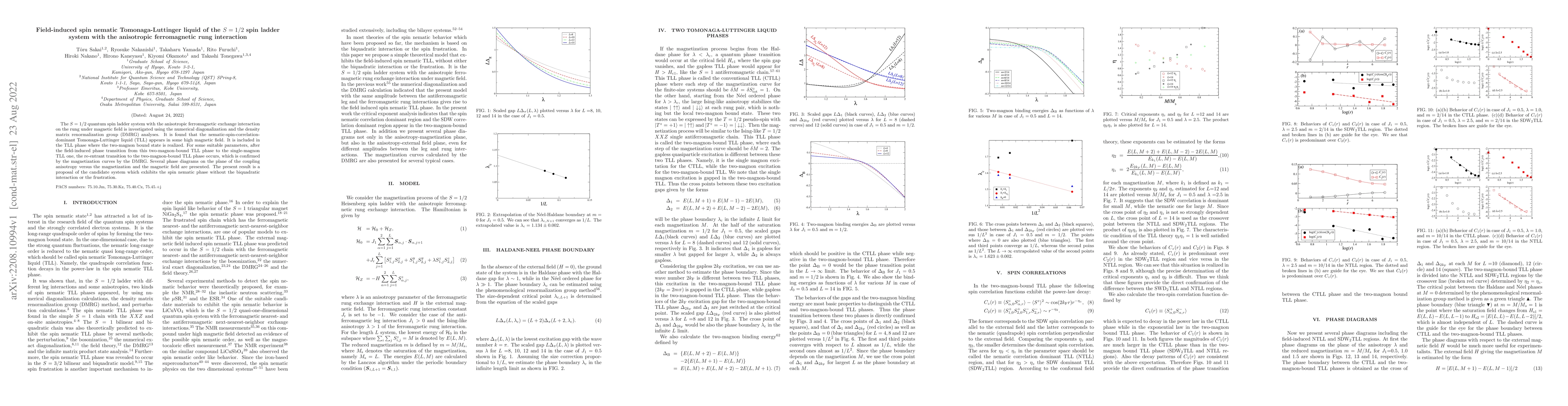Thumbnail for Field-induced spin nematic Tomonaga-Luttinger liquid of the $S=1/2$ spin
  ladder system with the anisotropic ferromagnetic rung interaction