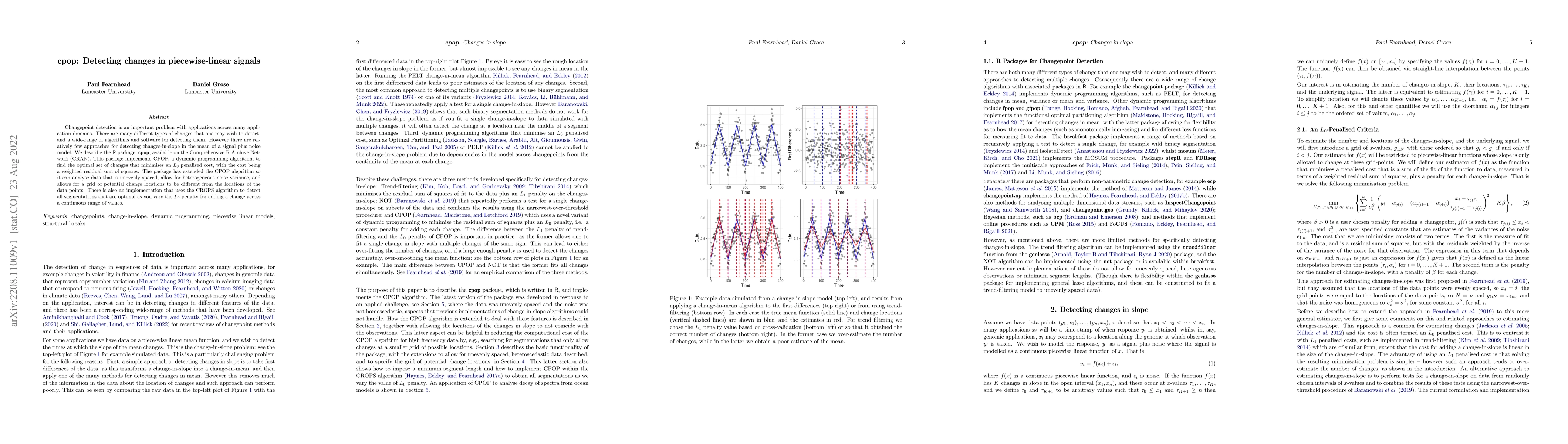 Thumbnail for cpop: Detecting changes in piecewise-linear signals