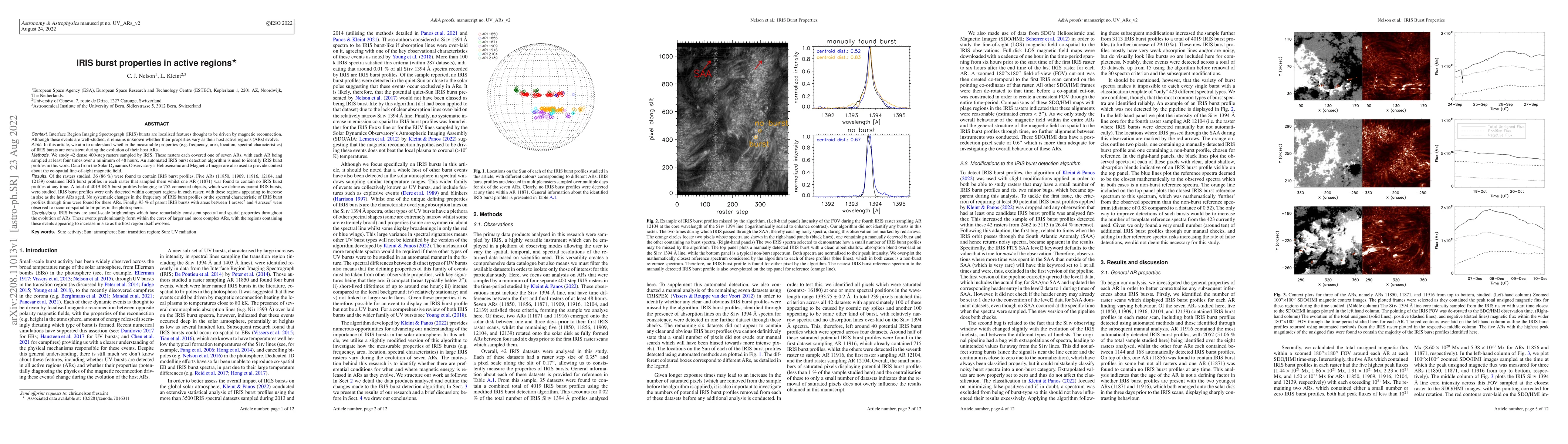 Thumbnail for IRIS burst properties in active regions