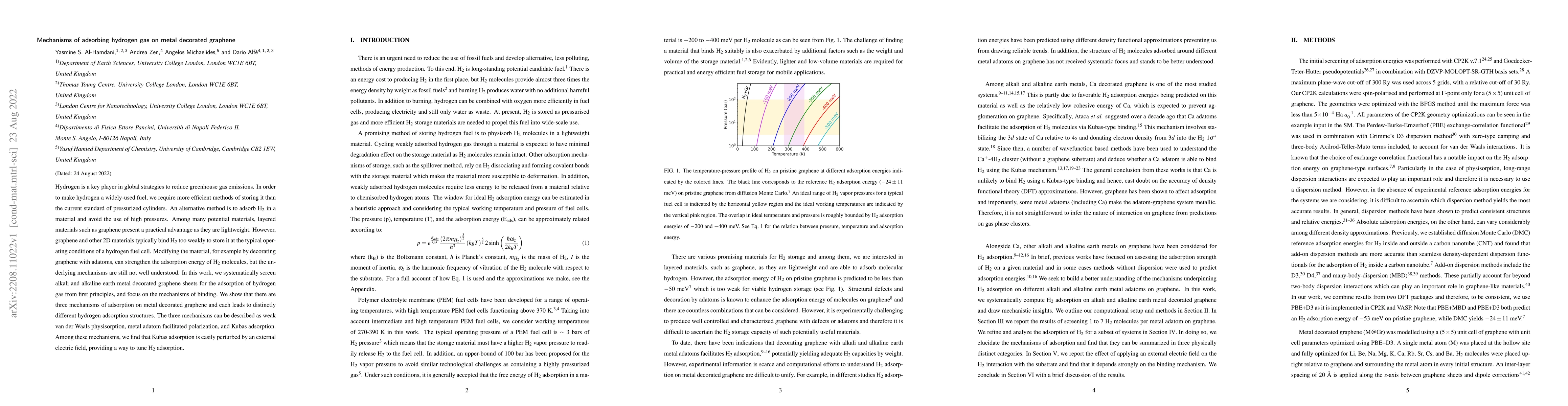 Thumbnail for Mechanisms of adsorbing hydrogen gas on metal decorated graphene
