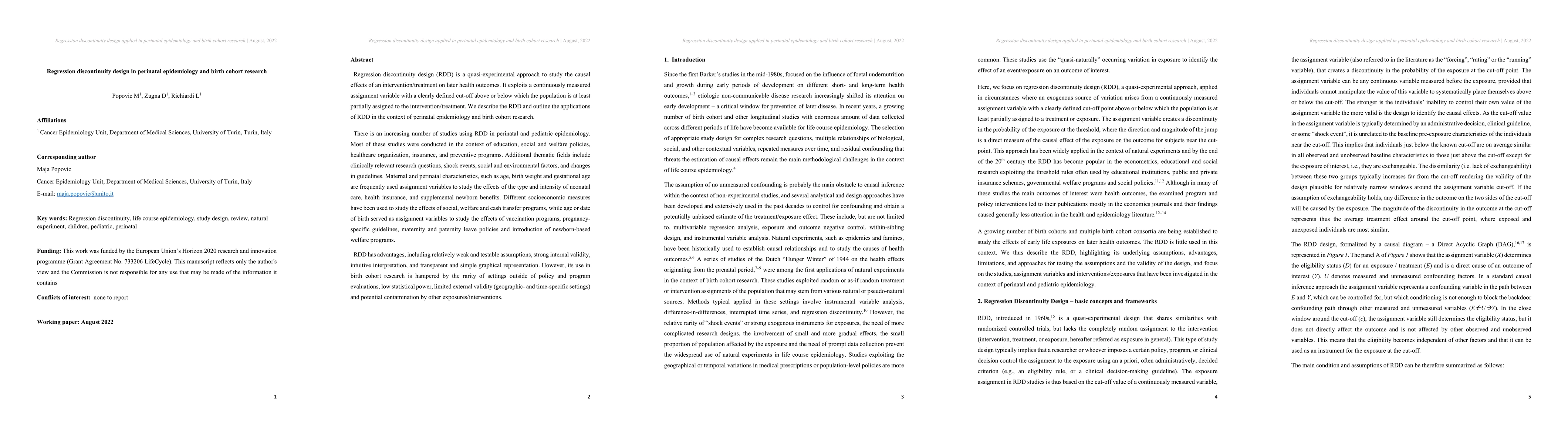 Thumbnail for Regression discontinuity design in perinatal epidemiology and birth
  cohort research