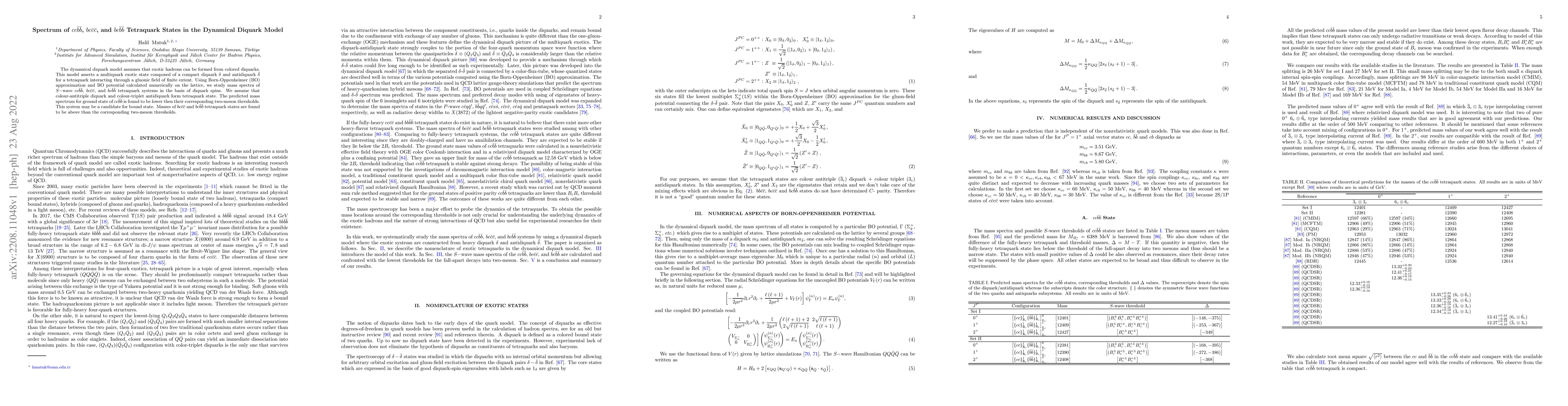 Thumbnail for Spectrum of $cc\bar{b}\bar{b}$, $bc\bar{c}\bar{c}$, and
  $bc\bar{b}\bar{b}$ Tetraquark States in the Dynamical Diquark Model