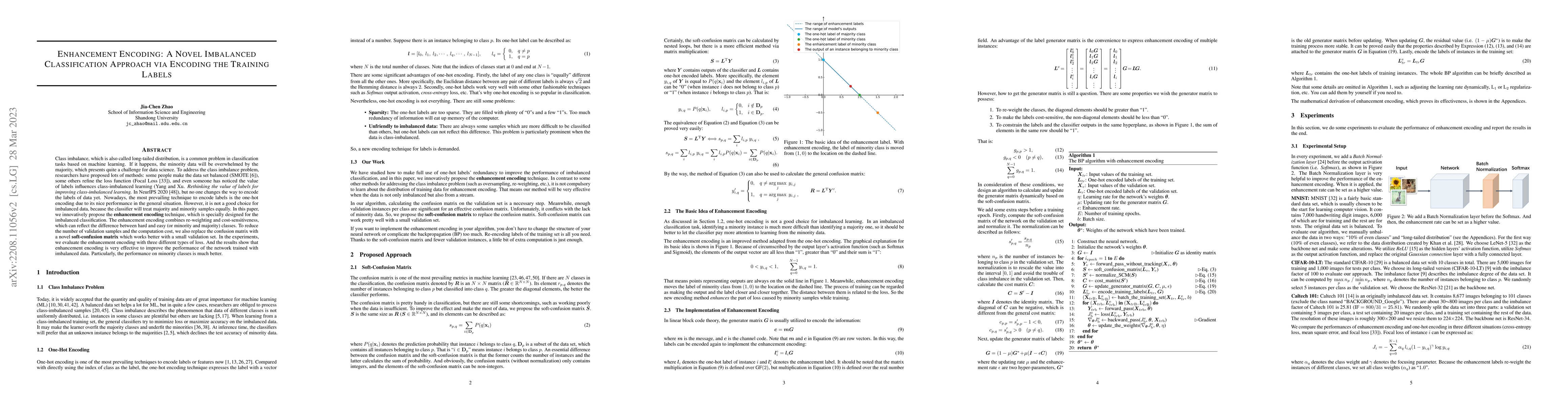 Thumbnail for Enhancement Encoding: A Novel Imbalanced Classification Approach via
  Encoding the Training Labels