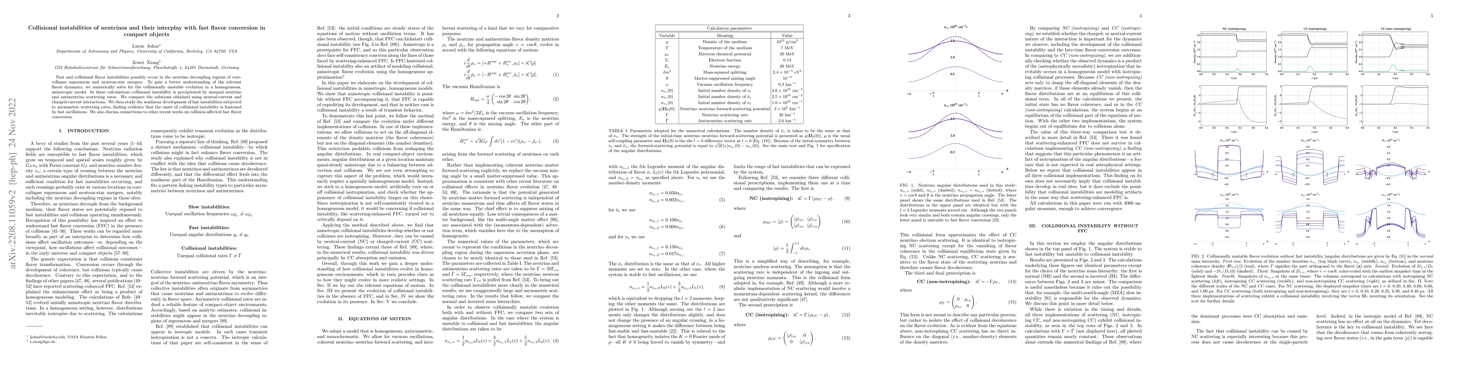 Thumbnail for Collisional instabilities of neutrinos and their interplay with fast
  flavor conversion in compact objects