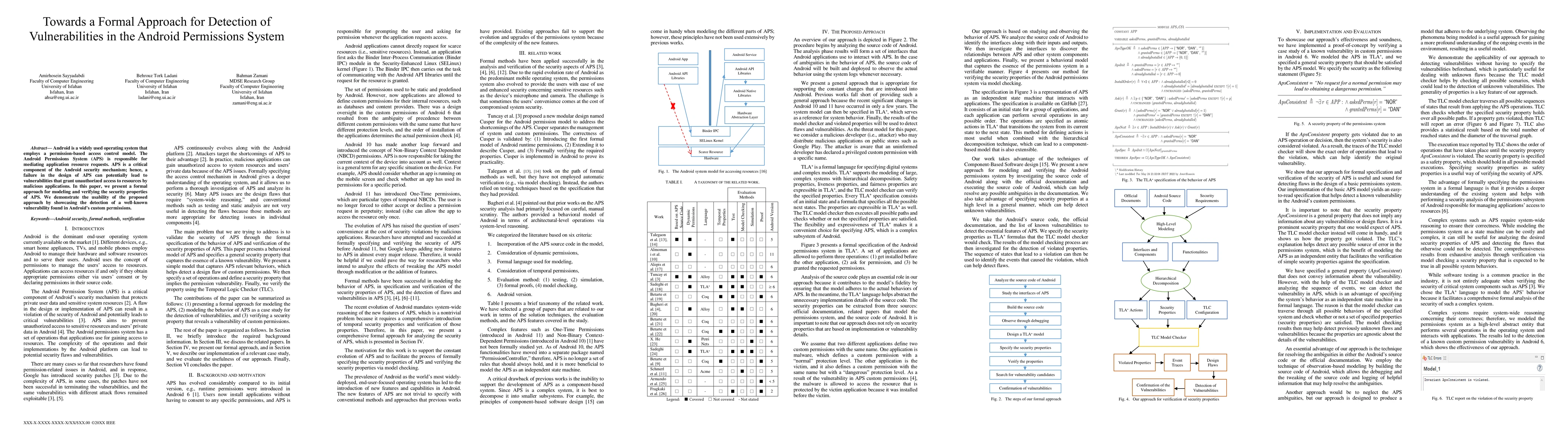 Thumbnail for Towards a Formal Approach for Detection of Vulnerabilities in the
  Android Permissions System