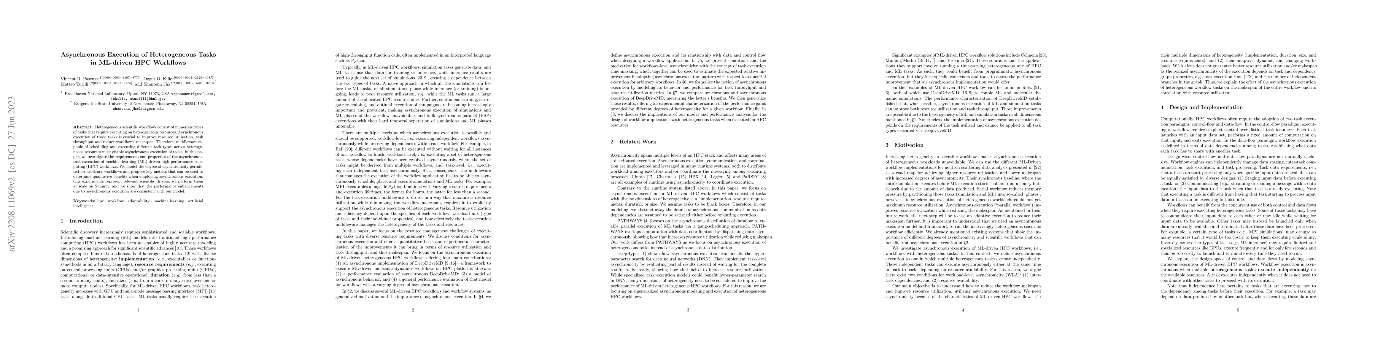 Thumbnail for Asynchronous Execution of Heterogeneous Tasks in ML-driven HPC Workflows