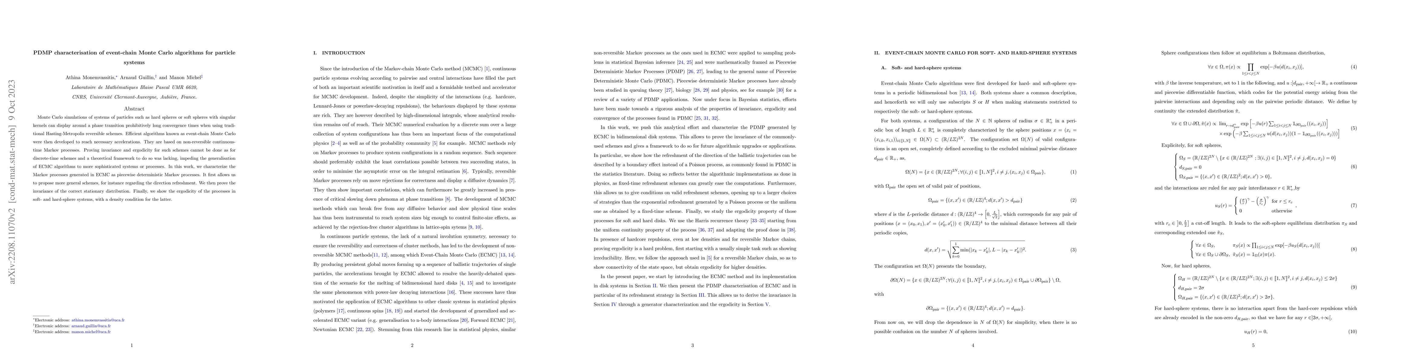 Thumbnail for PDMP characterisation of event-chain Monte Carlo algorithms for particle
  systems