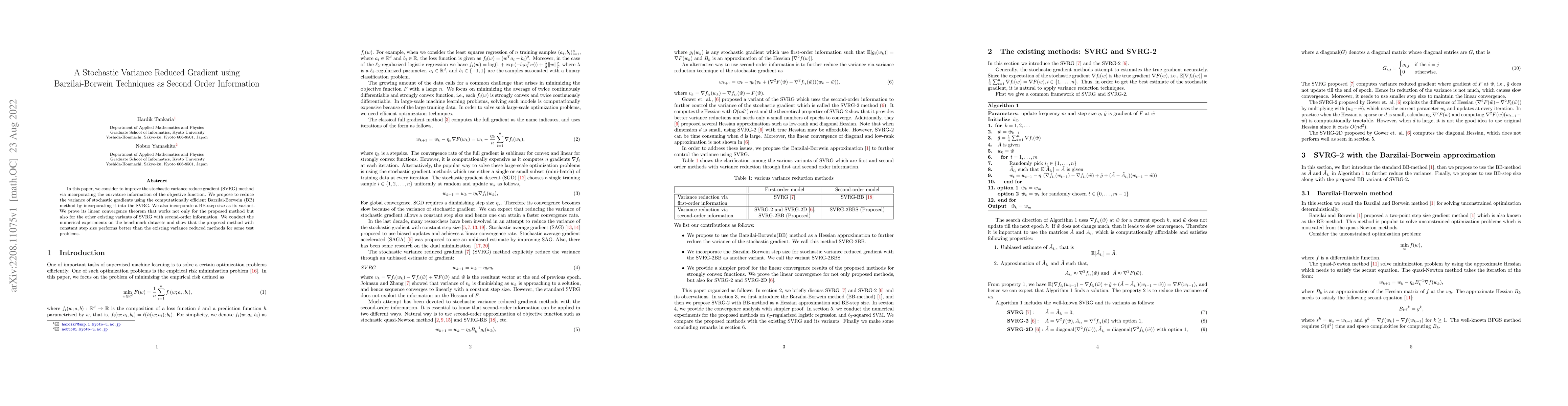 Thumbnail for A Stochastic Variance Reduced Gradient using Barzilai-Borwein Techniques
  as Second Order Information