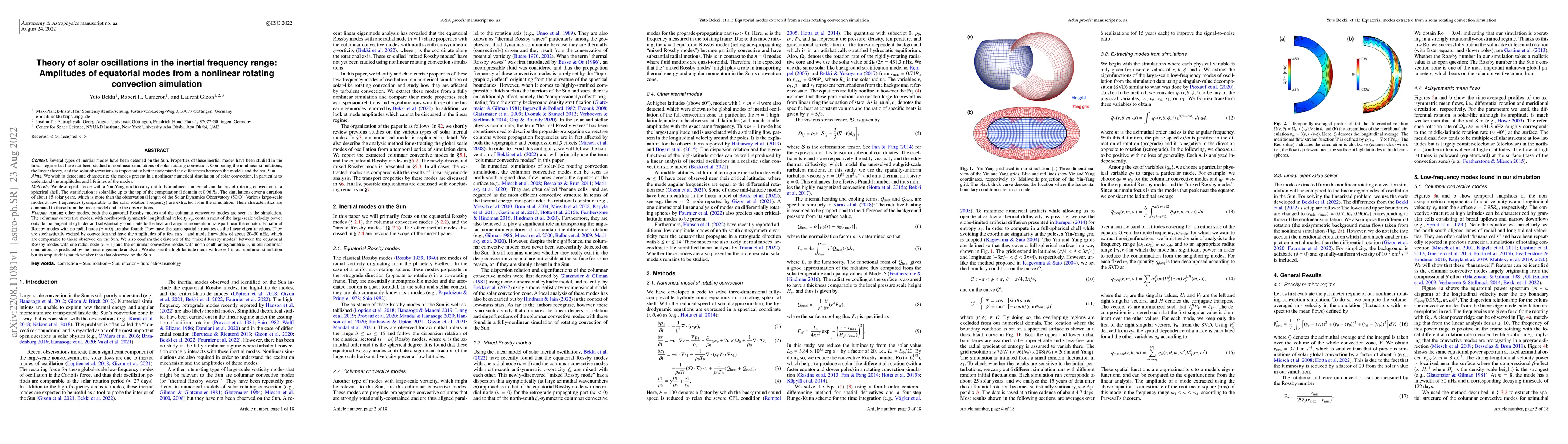 Thumbnail for Theory of solar oscillations in the inertial frequency range: Amplitudes
  of equatorial modes from a nonlinear rotating convection simulation