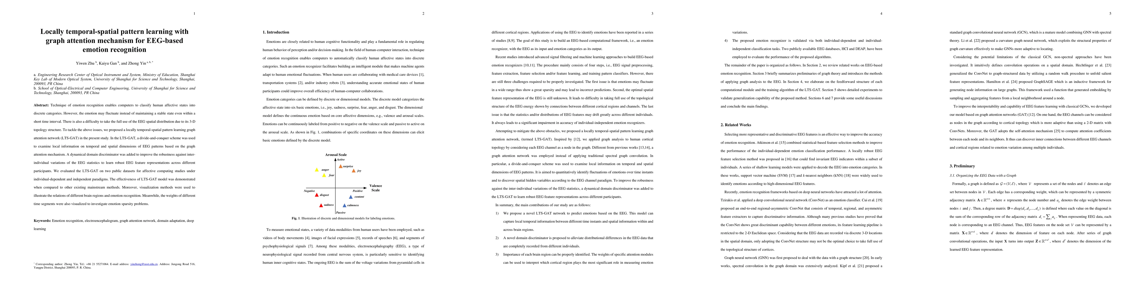 Thumbnail for Locally temporal-spatial pattern learning with graph attention mechanism
  for EEG-based emotion recognition