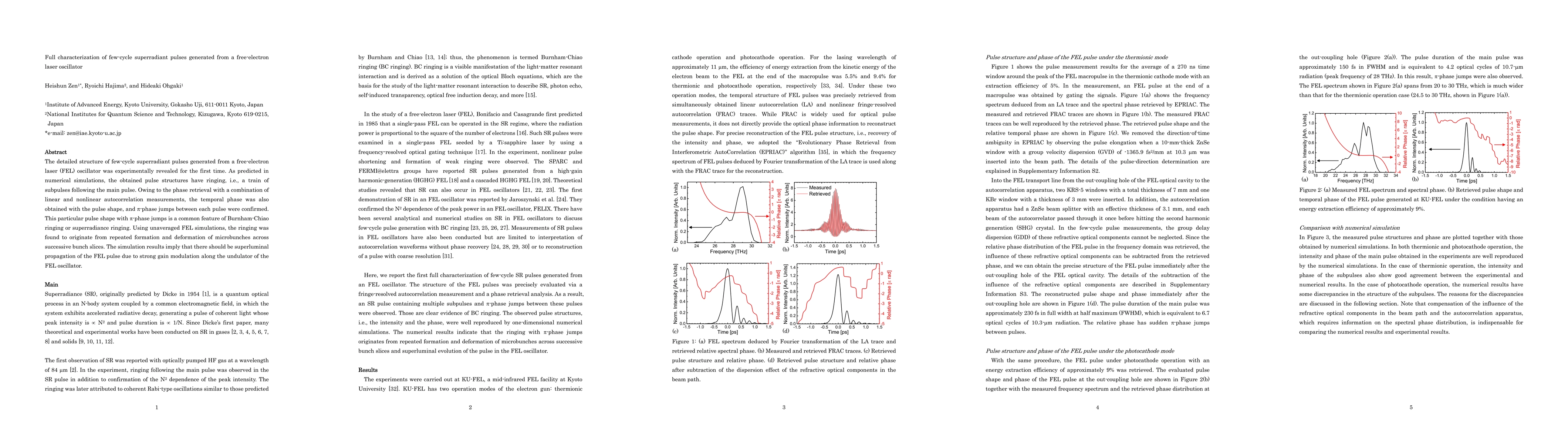 Thumbnail for Full characterization of few-cycle superradiant pulses generated from a
  free-electron laser oscillator