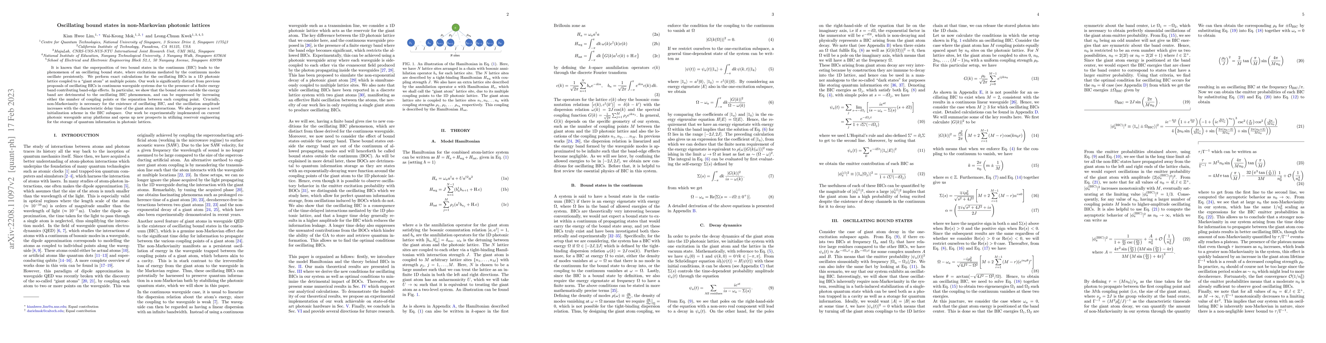 Thumbnail for Oscillating bound states in non-Markovian photonic lattices