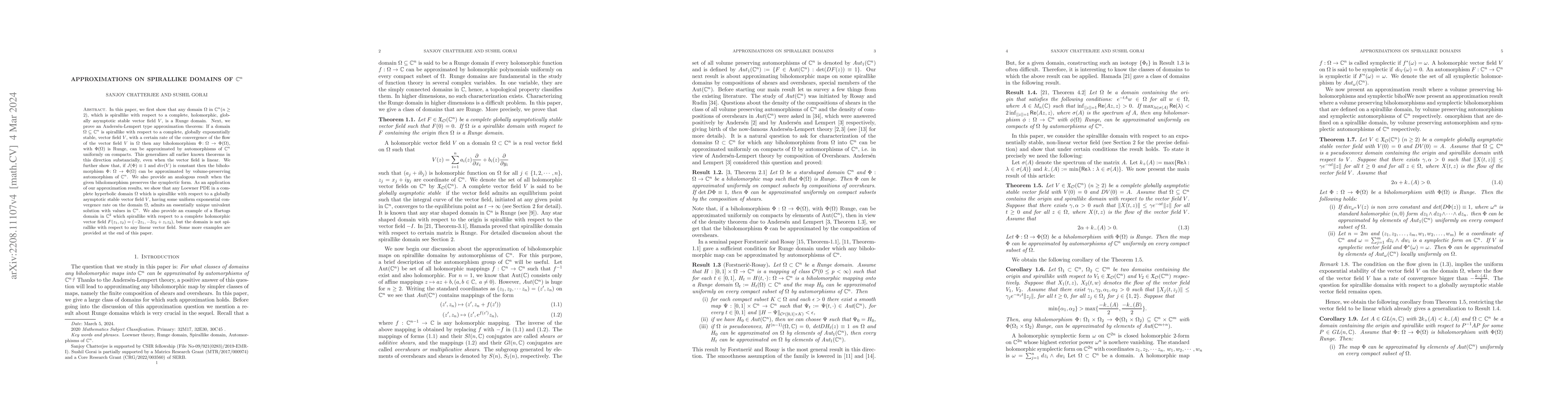 Thumbnail for Approximations on Spirallike domains of $\mathbb{C}^{n}$