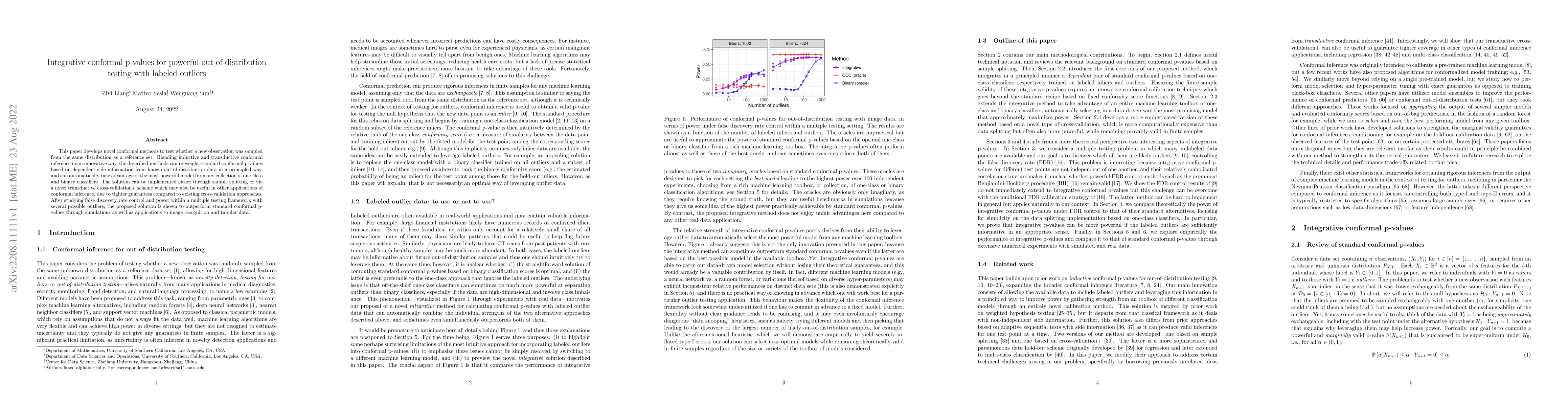 Thumbnail for Integrative conformal p-values for powerful out-of-distribution testing
  with labeled outliers