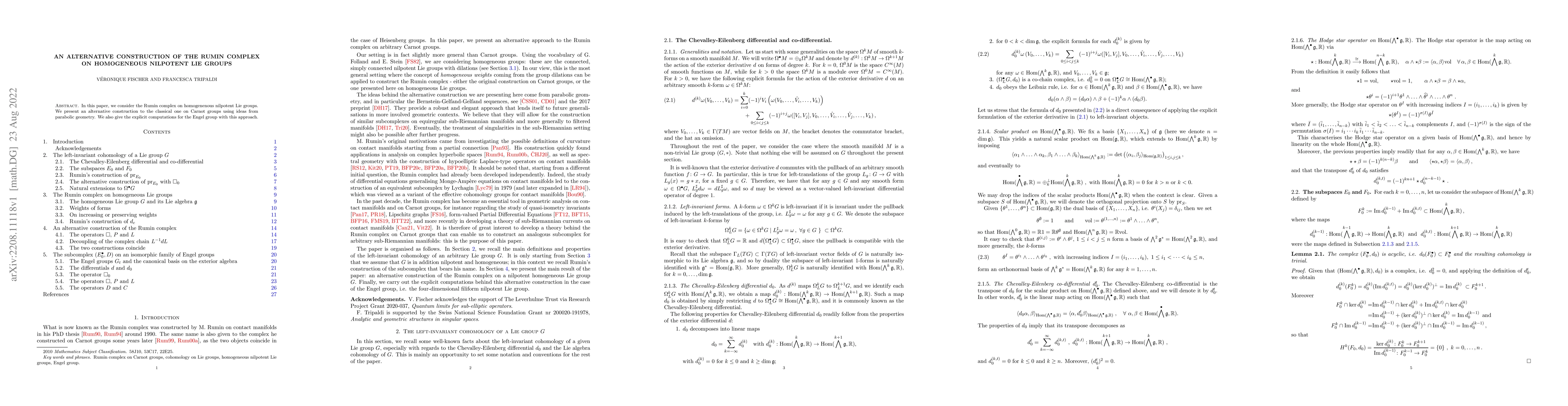 Thumbnail for An alternative construction of the Rumin complex on homogeneous
  nilpotent Lie groups