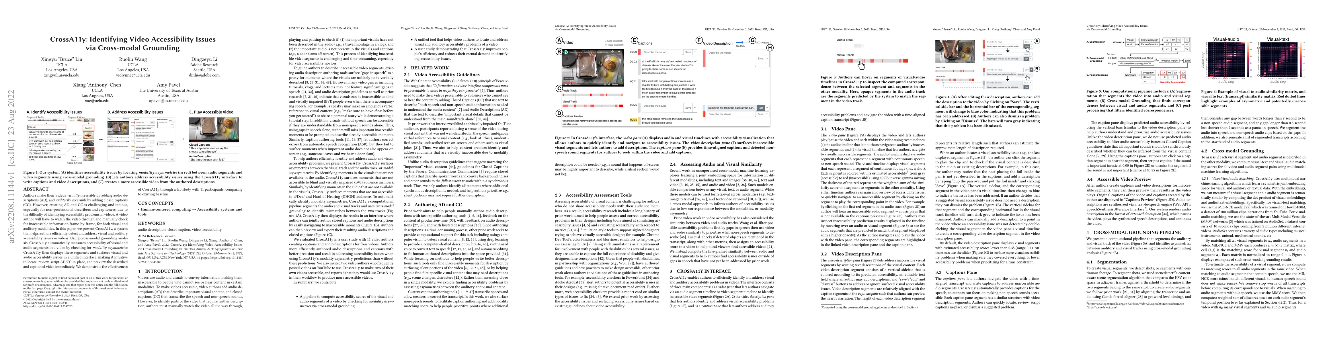 Thumbnail for CrossA11y: Identifying Video Accessibility Issues via Cross-modal
  Grounding