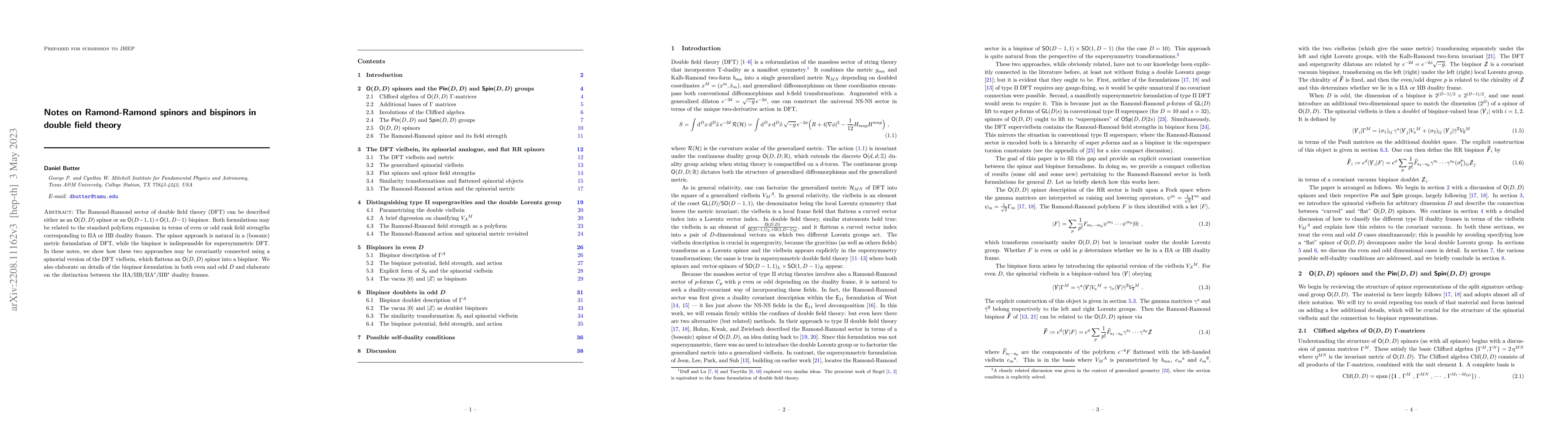 Thumbnail for Notes on Ramond-Ramond spinors and bispinors in double field theory