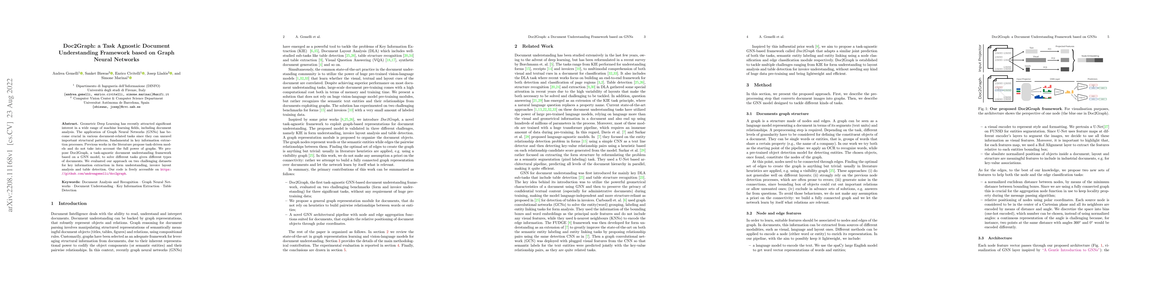 Thumbnail for Doc2Graph: a Task Agnostic Document Understanding Framework based on
  Graph Neural Networks