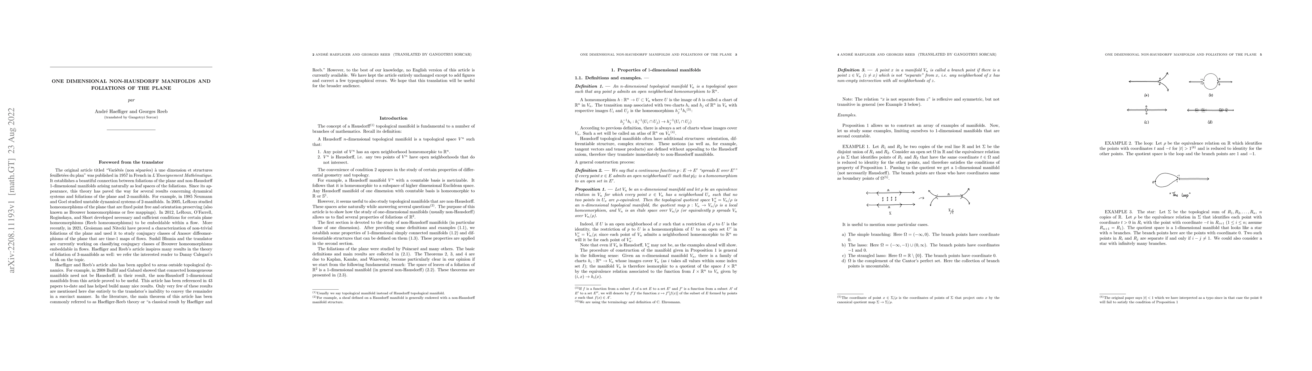 Thumbnail for One dimensional non-Hausdorff manifolds and foliations of the plane