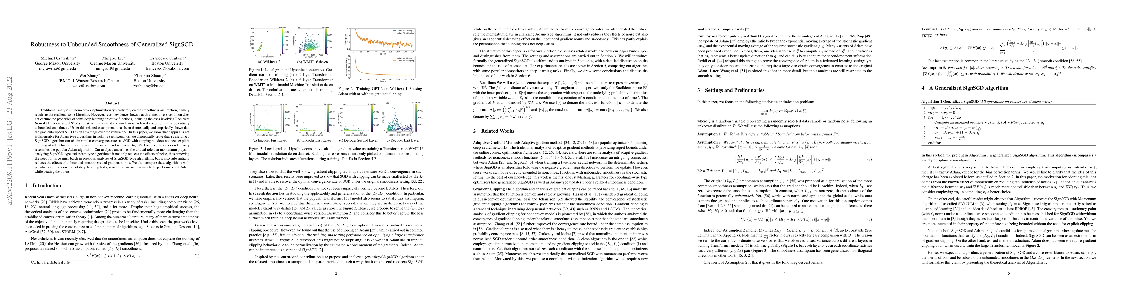 Thumbnail for Robustness to Unbounded Smoothness of Generalized SignSGD