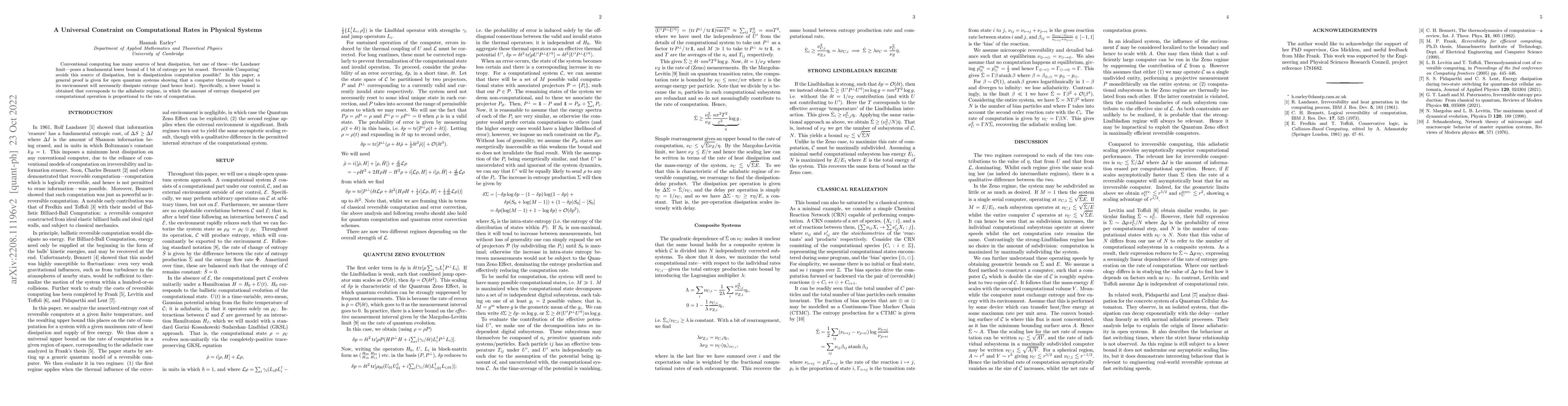 Thumbnail for A Universal Constraint on Computational Rates in Physical Systems